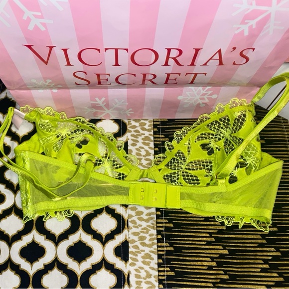 VICTORIA SECRET ZIGGY GLAM FLORAL EMBROIDERY UNLINED DEMI BRA - Picture 9 of 10